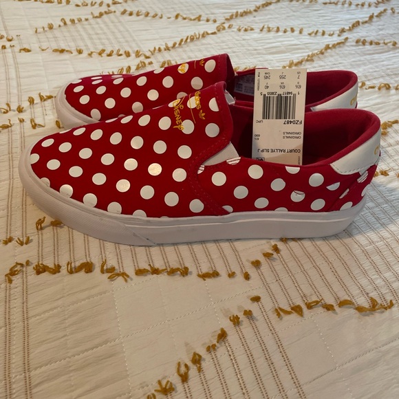 Disney Shoes - Disney Red and White Polka Dot Slip-On Sneakers
